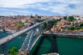 Portugal Porto panorama, panoramic view of The Eiffel Bridge, Ponte Dom Luis Royalty Free Stock Photo