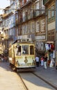 PORTUGAL, PORTO - SEPTEMBER 7: the old historical tram on on por Royalty Free Stock Photo