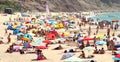 Portugal Praia da Luz crowded beach