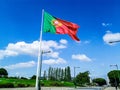 Portugal`s largest flag in the city center park