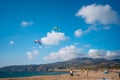 Portugal, Sintra, August 2022 Praia da Guincho Beautiful sandy beach on Atlantic ocean best place fore kite surfing