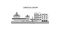 Portugal, Sintra city skyline isolated vector illustration, icons
