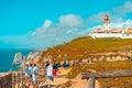 Portugal, Sintra, May 2022 View of the Cabo da Roca Lighthouse. Sintra, Portugal. Portuguese Farol de Cabo da Roca is a cape which