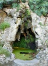 Portugal, Sintra, Quinta da Regaleira, Labyrinth Grotto and lake Royalty Free Stock Photo