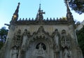 Portugal, Sintra, Quinta da Regaleira, upper part of the facade Chapel of Holy Trinity