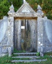 Portugal, Sintra, R. Barbosa du Bocage 16, old wooden gate Royalty Free Stock Photo