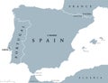 Portugal and Spain political map