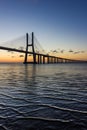 Portugal, Vasco Da Gama Bridge, Lisbon. Sunrise