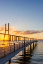 Portugal, Vasco Da Gama Bridge, Lisbon. Sunrise