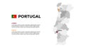 Portugal vector map infographic template. Slide presentation. Lisbon, Porto. Global business marketing concept. Color