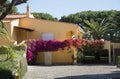 Portugal villa with bougainville flowers Royalty Free Stock Photo