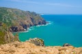 Portugal, The Western Cape Roca of Europe, Atlantic ocean coastline view from Cabo da Roca Royalty Free Stock Photo