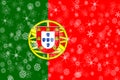 Portugal winter snowflakes flag