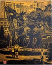 Portuguese Architecture Macau China Scenery Macao Guan Yin Temple Love Trees Xue Yihan Printmaking Macao Splendour Woodblock Print