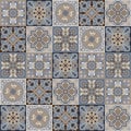 Portuguese azulejo ceramic tile seamless pattern. Mediterranean traditional ornament.