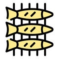 Portuguese bbq fish icon vector flat