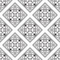 Portuguese black and white mediterranean seamless tile pattern. Royalty Free Stock Photo