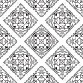 Portuguese black and white mediterranean seamless tile pattern. Royalty Free Stock Photo