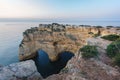 Portuguese coast line in Algarve, Heart Shape Cliff, during the sunrise, Portugal