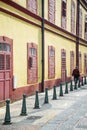 Portuguese colonial architecture street in macau china