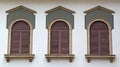 Wall with Windows of Corinthian Style Royalty Free Stock Photo