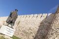 Portuguese explorer Vasco da Gama statue in front of the church in Sines. Alentejo, Portugal Royalty Free Stock Photo