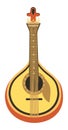 Portuguese fado guitar. Ancient folk musical instrument. Vector isolated illustration