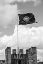 Portuguese flag at Castelo de Sao Jorge (Portugal) Royalty Free Stock Photo