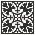 Portuguese floor ceramic tiles azulejo design, mediterranean pattern black and white Royalty Free Stock Photo