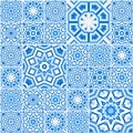 Portuguese floor tiles design, seamless azulejo pattern