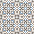 Portuguese floor tiles design, seamless pattern, abstract geometric background