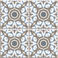 Portuguese floor tiles design, seamless pattern, abstract geometric background