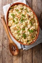 Portuguese food: casserole with cod, potatoes, onions and cream Royalty Free Stock Photo