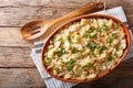 Portuguese food: casserole with cod, potatoes, onions and cream Royalty Free Stock Photo