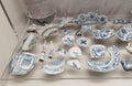 Portuguese Macau Ceramic Tiles Ming Dynasty blue-and-white Delft Azulejos China Macao Kraak Porcelain Fragments Jingdezhen Fujian Royalty Free Stock Photo