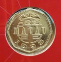 Portuguese Macau 2 Patacas Bat Typography Brass Nickle Pataca Value MOP Fiat Money Metals Currency Exchange China Macao Coin