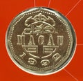 Portuguese Macau 5 Patacas Bat Typography Brass Nickle Pataca Value MOP Fiat Money Metals Currency Exchange China Macao Coin