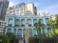 Portuguese Macau Pui Ching Middle School Library Architecture Ancient Antique Colonial Building Neoclassism Cultural Heritage