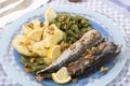 Portuguese mackerel fish meal Royalty Free Stock Photo