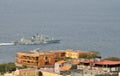 Portuguese Military Vessel passes by hotel Xaguate