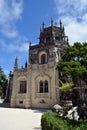 Portuguese mysterious, unique, popular and romantic palace. Quinta da Regaleira. Sintra. Portugal. Exterior famous sight gothic