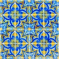 Portuguese Pattern Tiles, Handmade Glazed Colorful Tile, Backgrounds, Portugal Colorful Street Art, Travel Europe Royalty Free Stock Photo