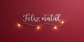 Feliz Natal Script With Glowing String Lights merry christmas Royalty Free Stock Photo