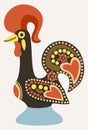 Portuguese rooster of Barcelos. Vector isolated illustration