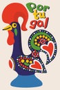 Portuguese rooster of Barcelos. Vector isolated illustration