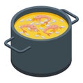 Portuguese shrimp soup icon isometric vector. Food cuisine