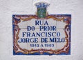 Portuguese street sign, Monchique, Portugal. Royalty Free Stock Photo