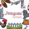 Portuguese symbols travel to Portugal culture and tourism traveling