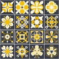 Portuguese tiles. background. Mediterranean style. Multicolor design.