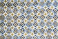 Portuguese tiles . Seamless patchwork tile with Victorian motives. Majolica pottery tile, blue and white azulejo, original